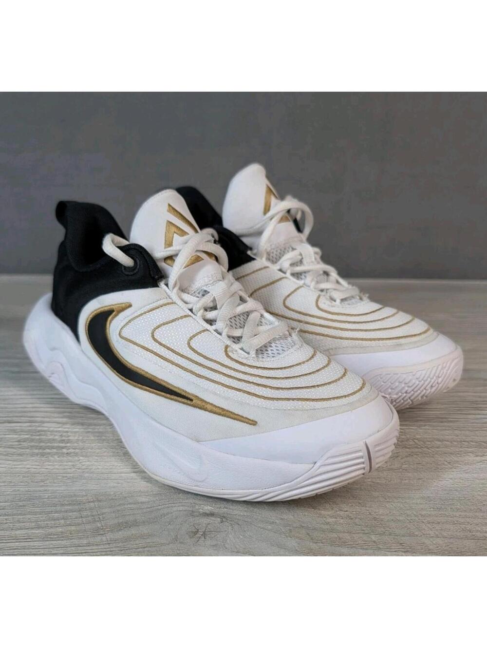 Nike Giannis Immortality Kids Size 4Y White Gold Basketball Shoes Sneakers